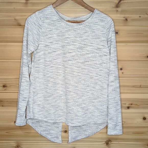 Zyia Active Light Gray Split Back Long Sleeve T Size Medium - Picture 1 of 9